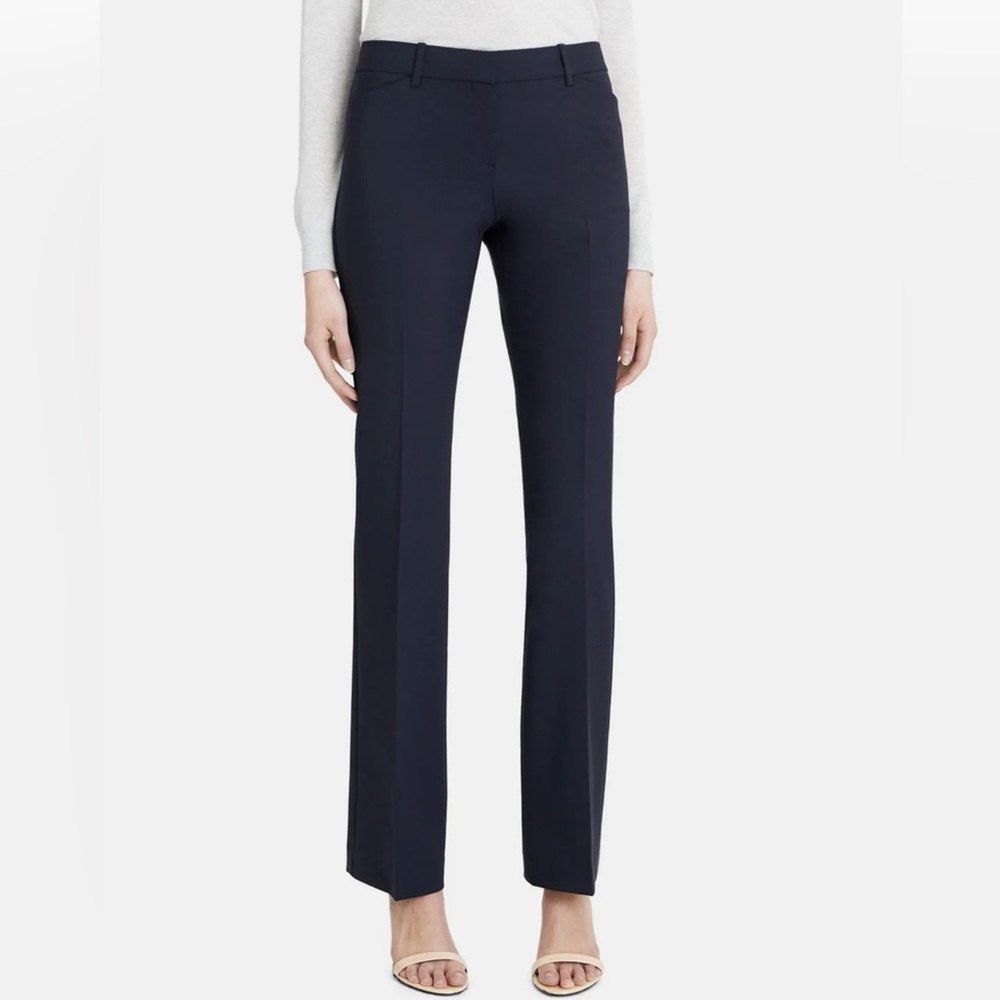 Theory womens trecca wool work pants size 4. Navy